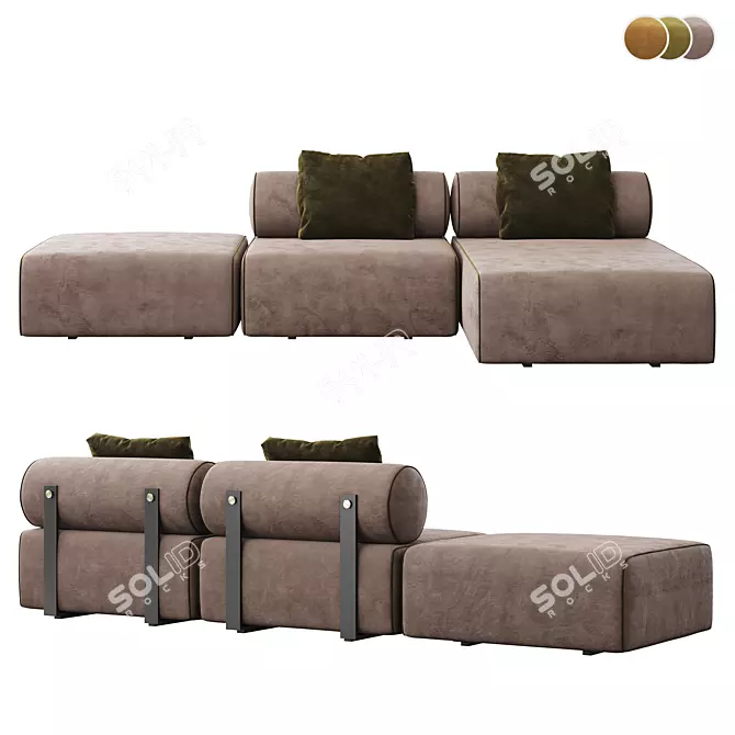 Modern Modular Domkapa Shinto Sofa 3D model image 6