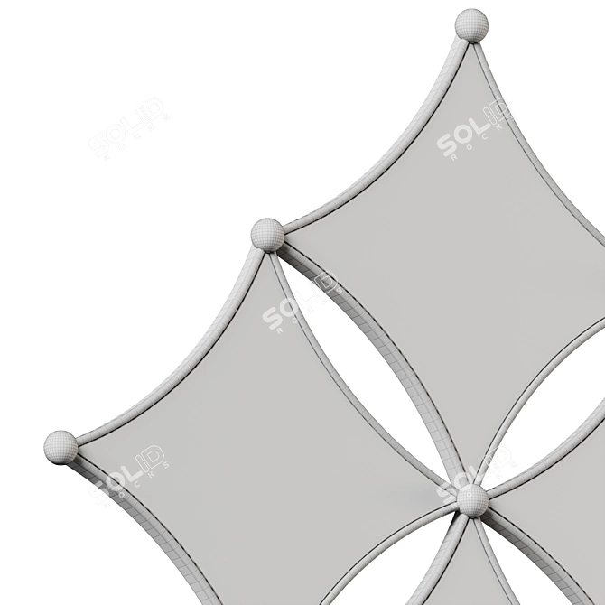 Geometric Gold Rhombus Mirror 3D model image 5