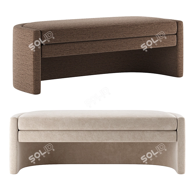 Modern Elegance ARC Bench 3D model image 1