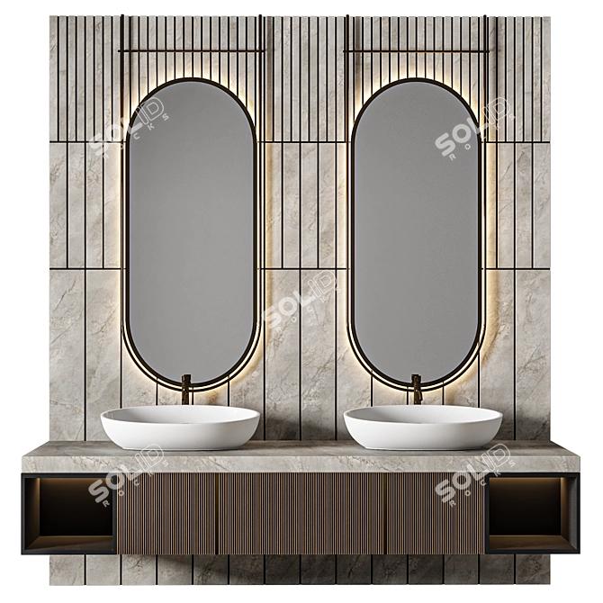 Luxury Bathroom 3D Model Asset 3D model image 1