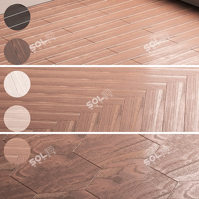 Wood Parquet Flooring Collection 3D model image 1