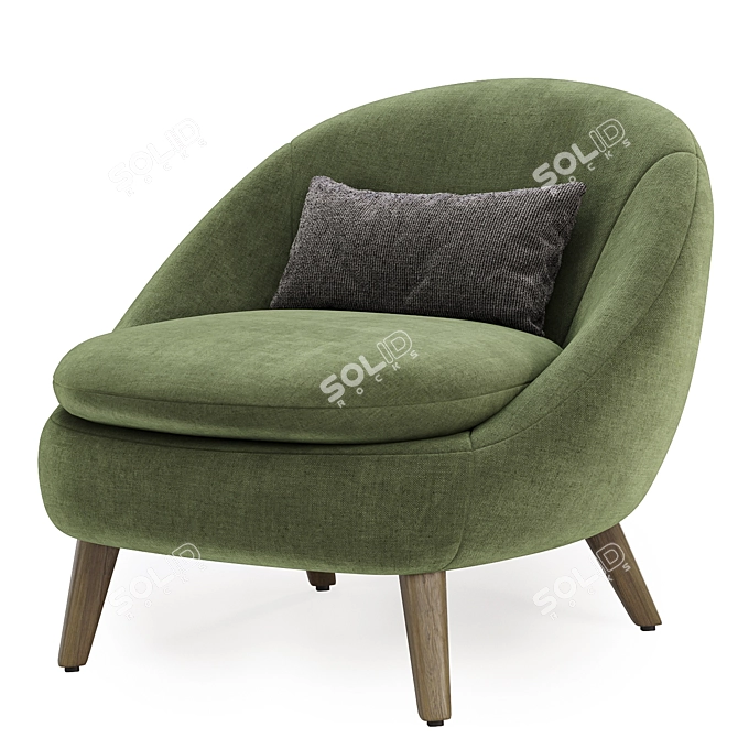 Plush Chair in 4 Colors 3D model image 5