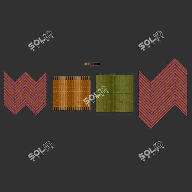 Multi-Textured Oak Parquet Set 3D model image 7