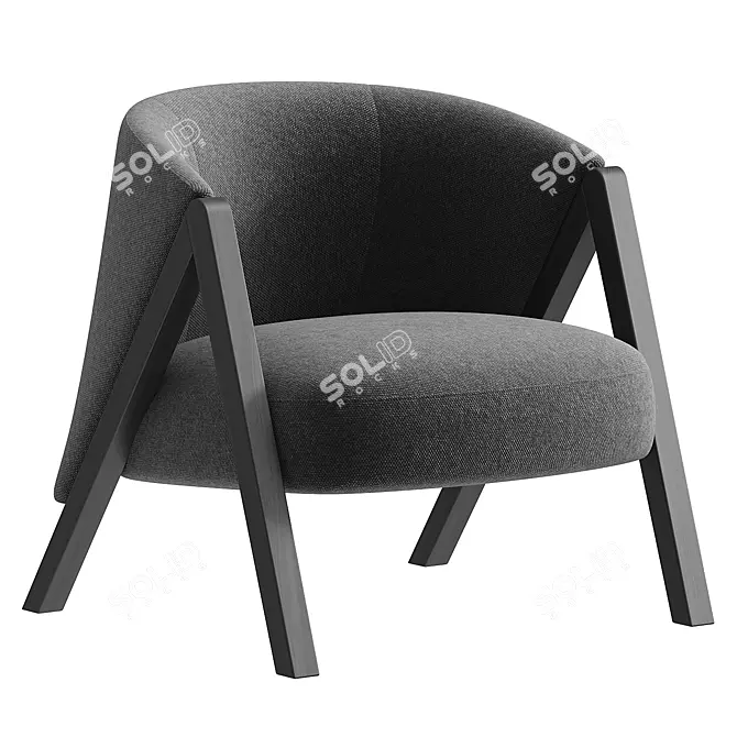 Freddie Fabric Armchair: Contemporary Comfort 3D model image 2