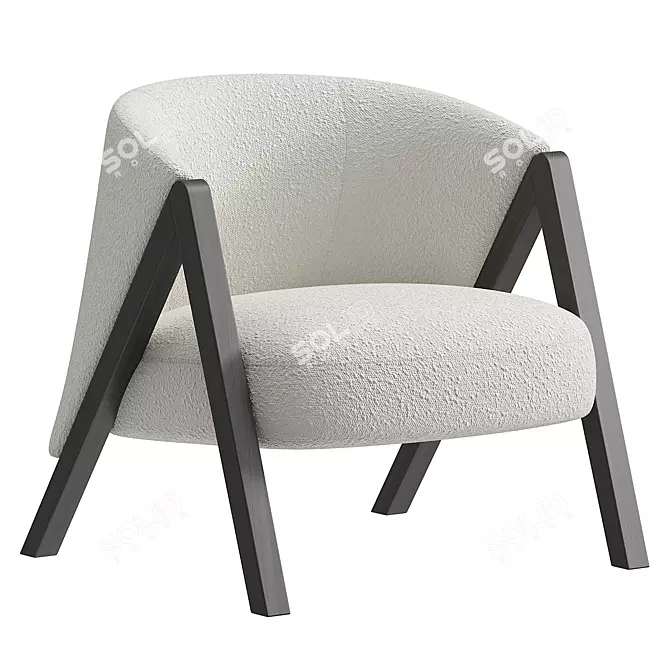 Freddie Fabric Armchair: Contemporary Comfort 3D model image 3