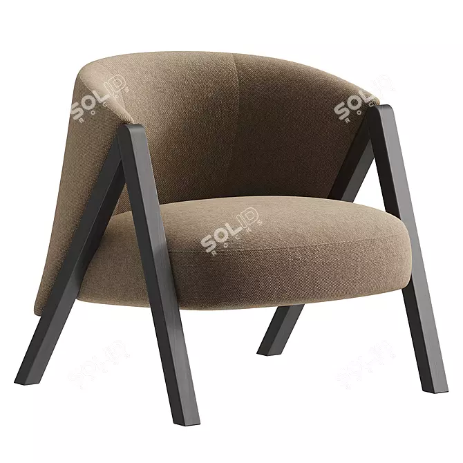 Freddie Fabric Armchair: Contemporary Comfort 3D model image 4