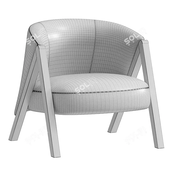 Freddie Fabric Armchair: Contemporary Comfort 3D model image 5