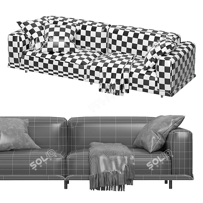  Arflex Modern L-Shaped Couch 3D model image 4