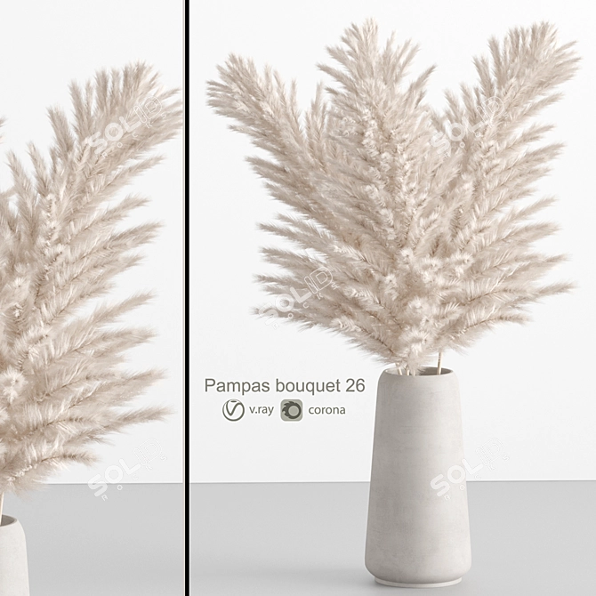 Pampas Bouquet 3D Models Bundle 3D model image 1