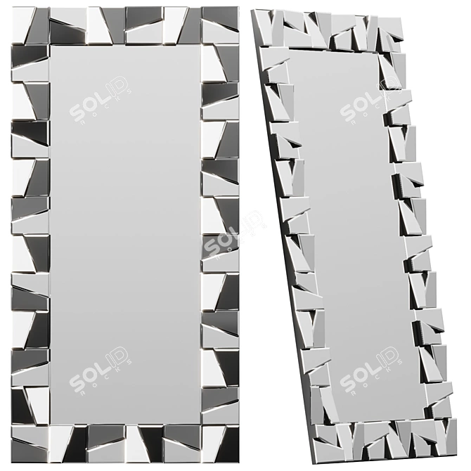 3D Glass Framed Full-Length Mirror 3D model image 1