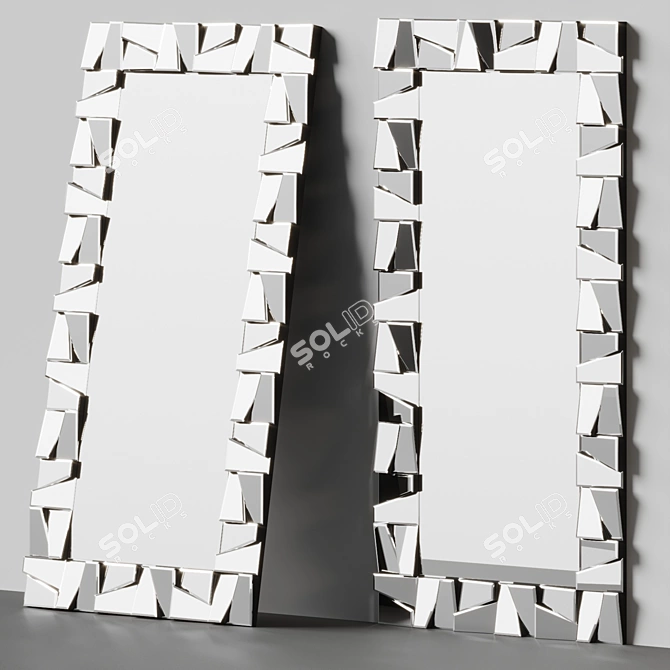 3D Glass Framed Full-Length Mirror 3D model image 2