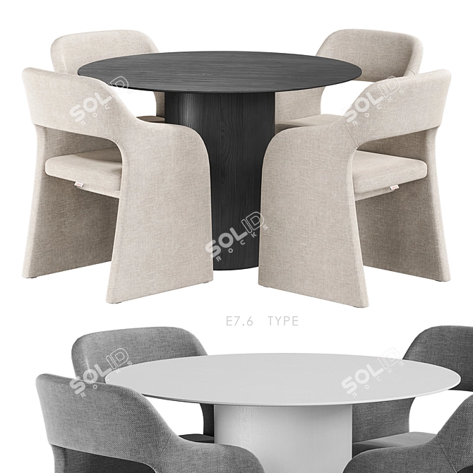  Ellipse Type Dining Set 3D model image 2