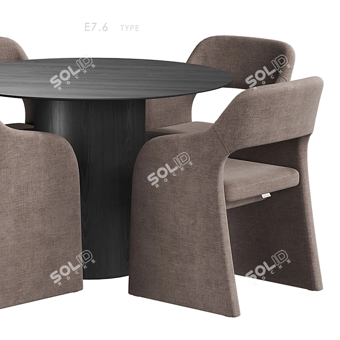  Ellipse Type Dining Set 3D model image 3