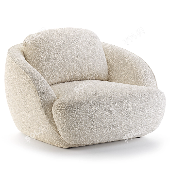 Alpine Boucle Fabric Sphere Chair 3D model image 1