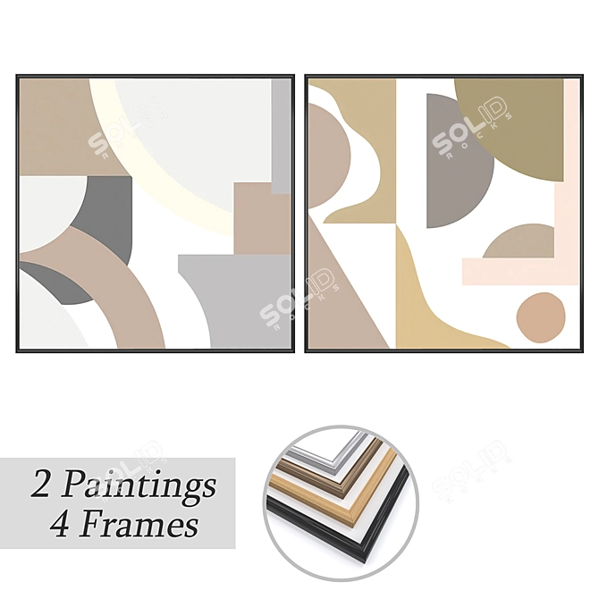 Artwork Set with Multiple Frames 3D model image 1