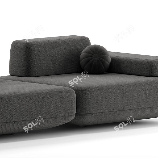 Customizable Modular Sofa Flat Unique Configuration Choices 3D model image 3