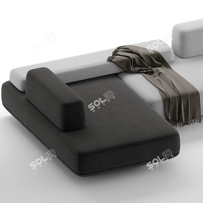 Customizable Modular Sofa Flat Unique Configuration Choices 3D model image 5