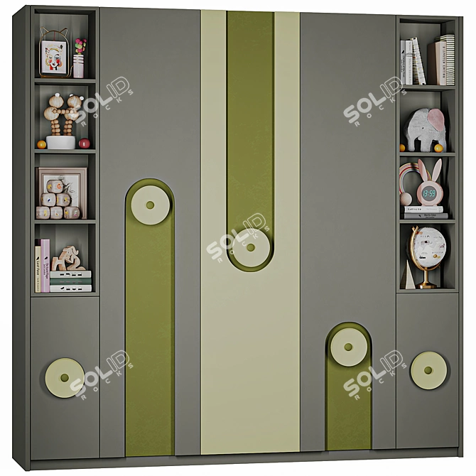 Custom Modular Children's Wardrobe 3D model image 2