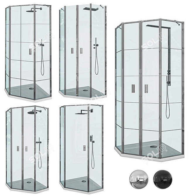 Sleek Radaway Shower Enclosures 3D model image 1