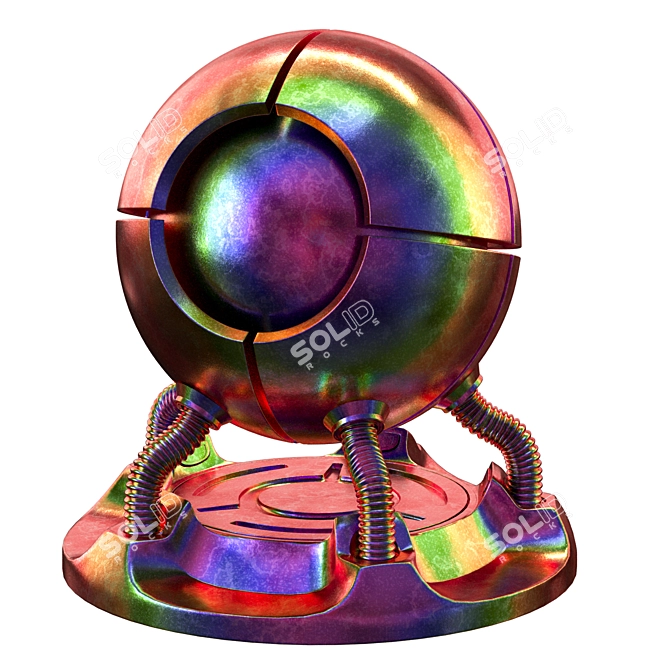 Rainbow Metal Procedural Material 3D model image 1