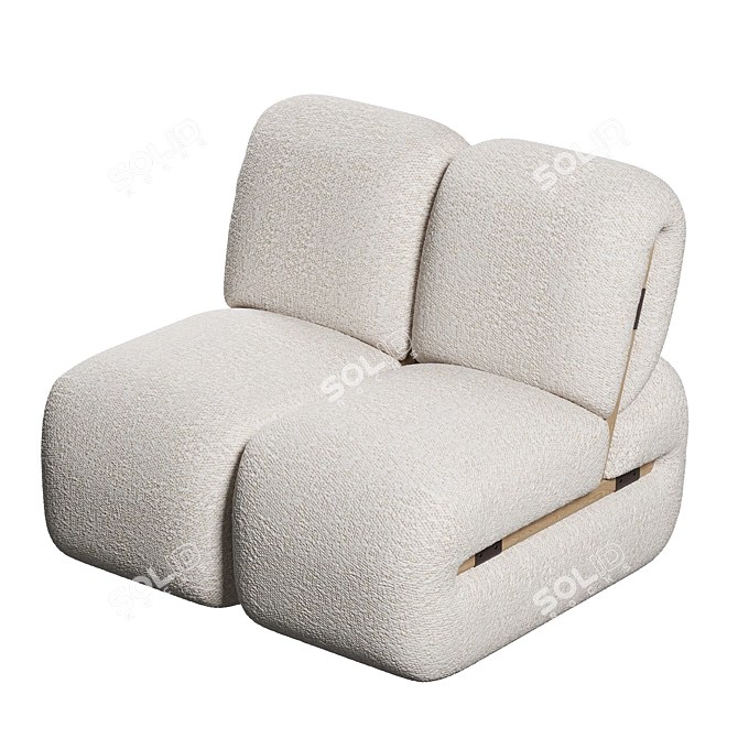 Modern Ergonomic Leisure Chair 3D model image 2