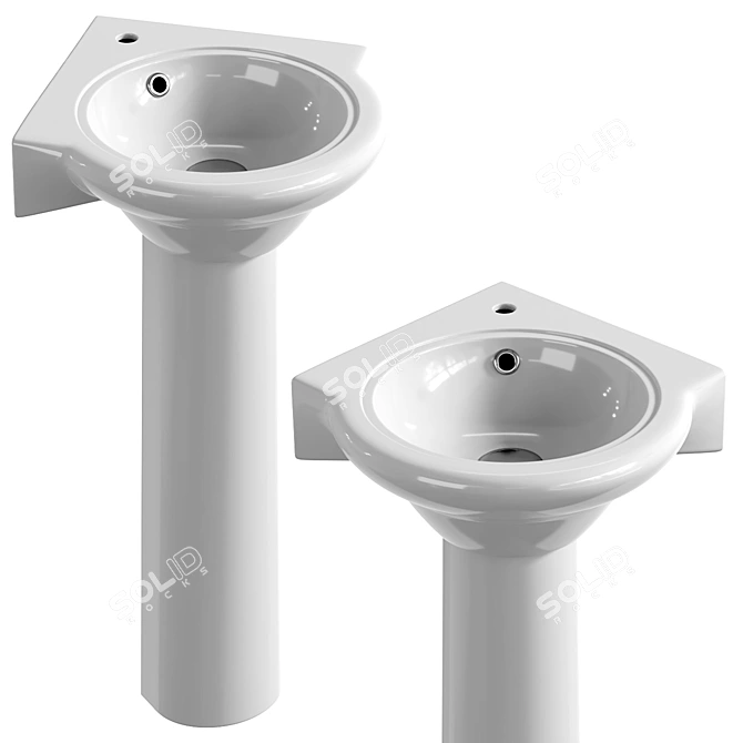 DIWO Pskov Corner Sink 3D model image 1