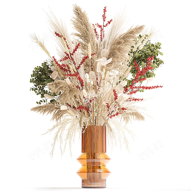 Luxury Dried Flower Arrangement 3D model image 6