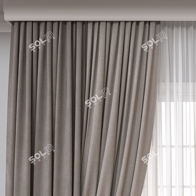  3D Curtain Model for Vray 3D model image 2