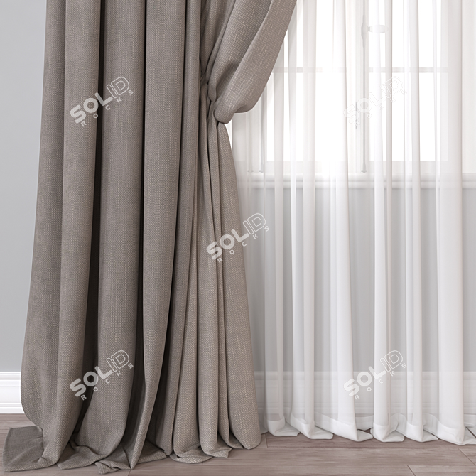  3D Curtain Model for Vray 3D model image 3