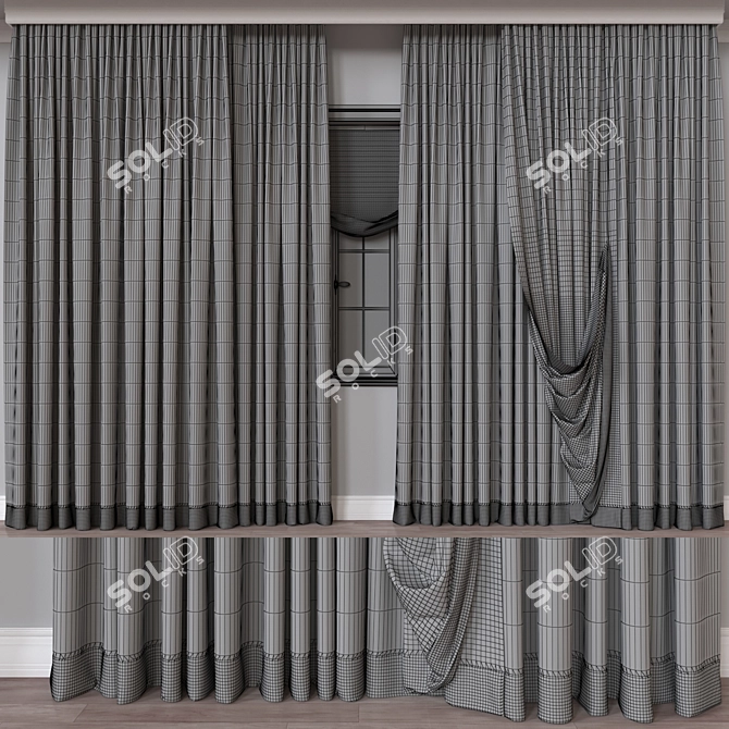 Multi-Format 3D Curtain Model 3D model image 4