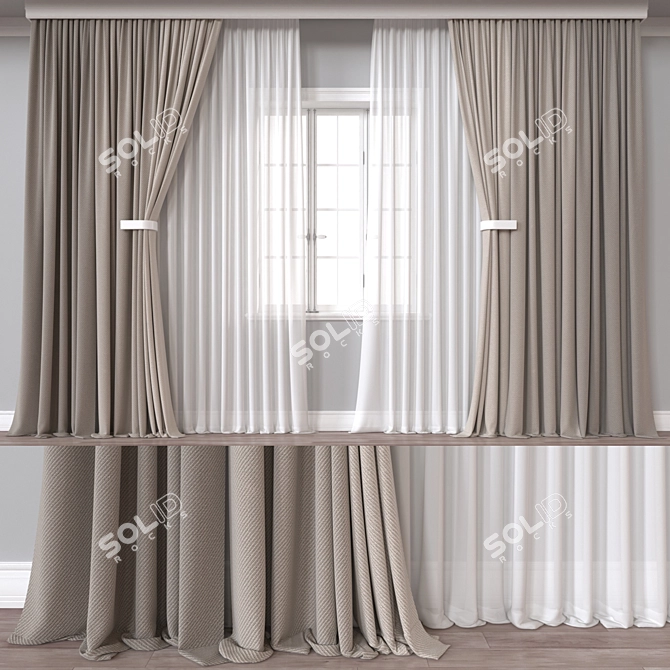 Modern Curtain 3D Model 162K 3D model image 1