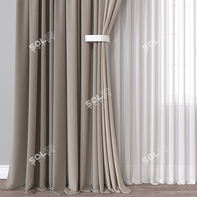 Modern Curtain 3D Model 162K 3D model image 2