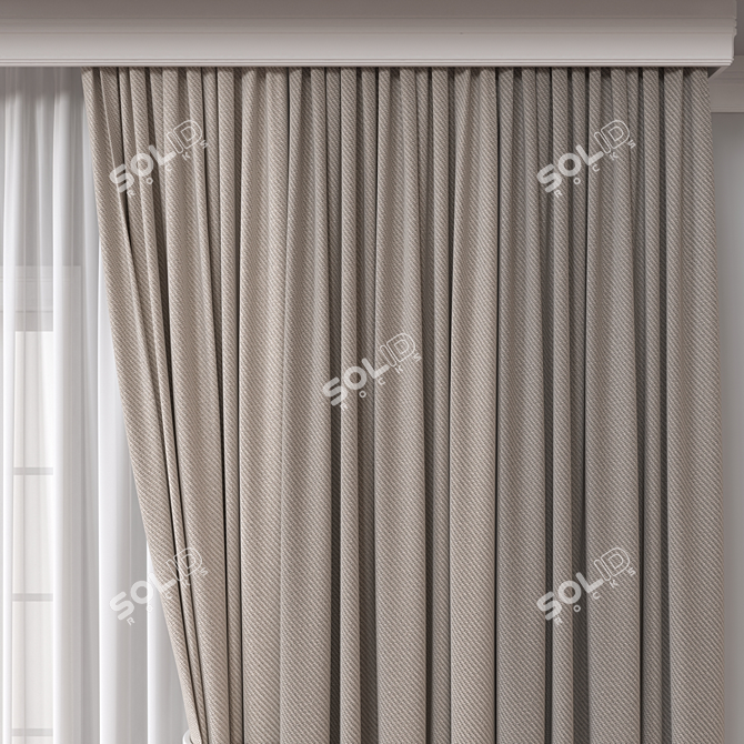 Modern Curtain 3D Model 162K 3D model image 3