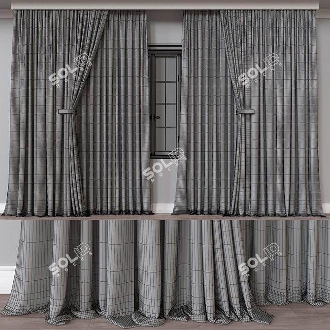 Modern Curtain 3D Model 162K 3D model image 4