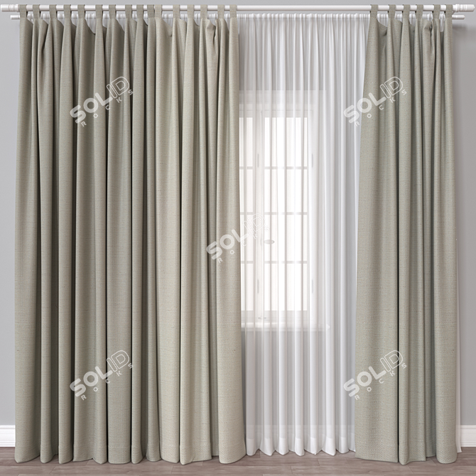 Luxury Curtain 3D ModelEnhanced 3D model image 1