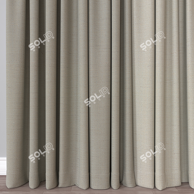 Luxury Curtain 3D ModelEnhanced 3D model image 2