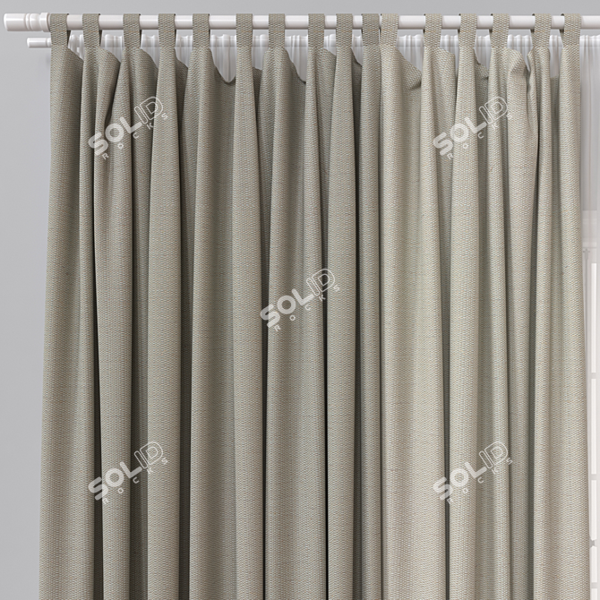 Luxury Curtain 3D ModelEnhanced 3D model image 3