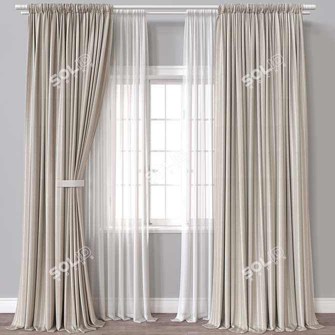  Multi-Format Curtains 3D Model 3D model image 1