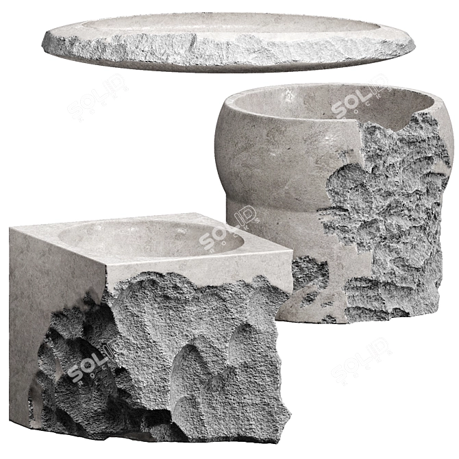 Concrete Art Workshop Decor Set 3D model image 1