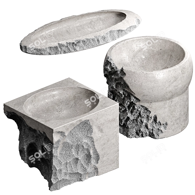 Concrete Art Workshop Decor Set 3D model image 2