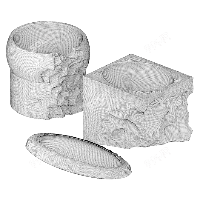 Concrete Art Workshop Decor Set 3D model image 3