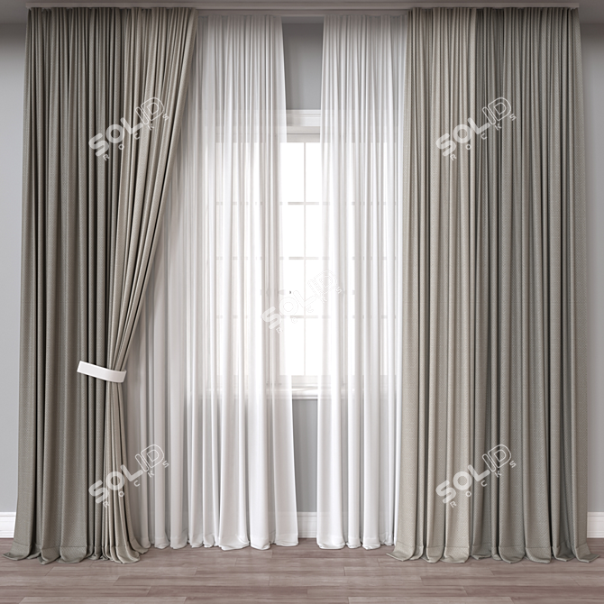 Versatile 3D Curtain Model, Vray/Corona 3D model image 1