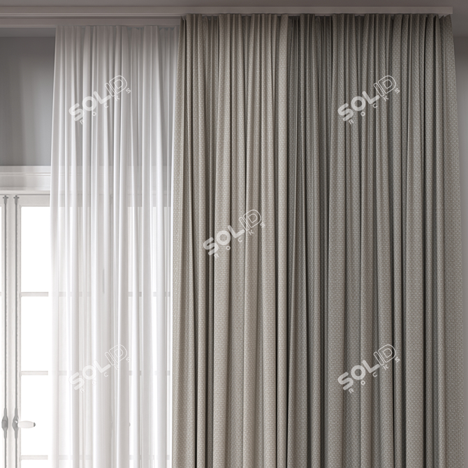 Versatile 3D Curtain Model, Vray/Corona 3D model image 3