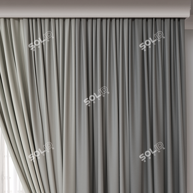  Modern 3D Curtain Model 3D model image 3