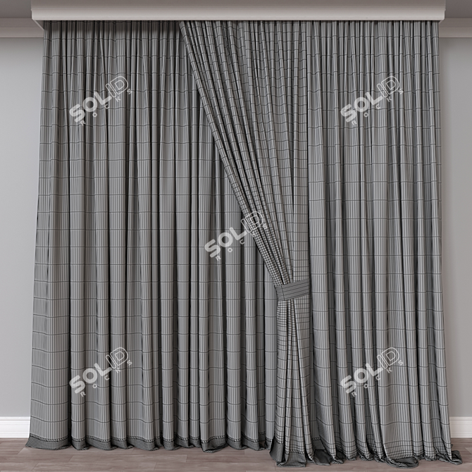  Modern 3D Curtain Model 3D model image 4