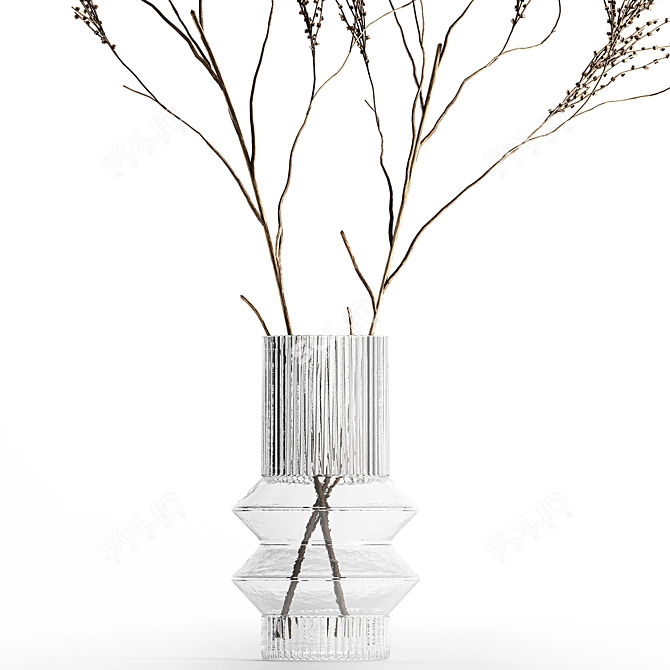 Modern Minimalist Dried Floral Arrangement 3D model image 3