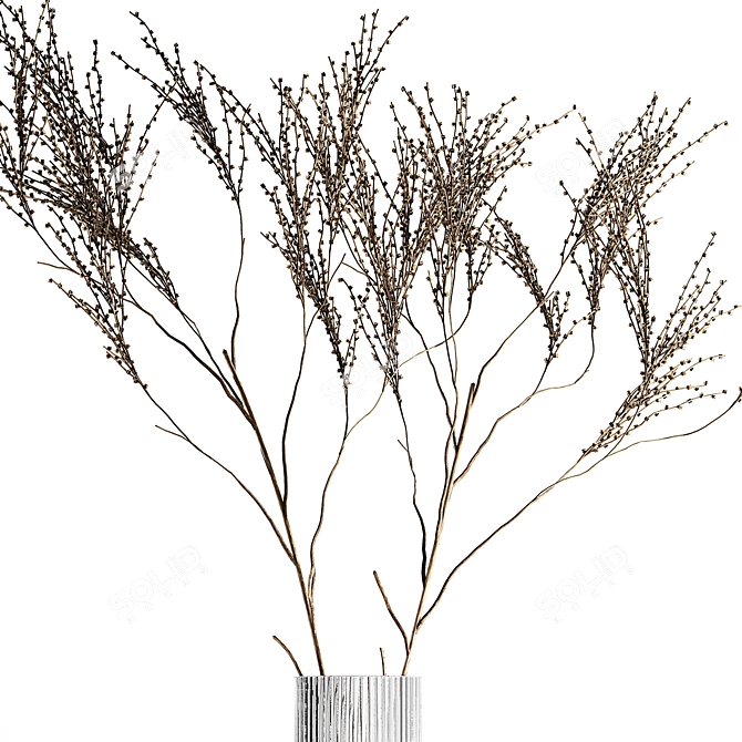 Modern Minimalist Dried Floral Arrangement 3D model image 4