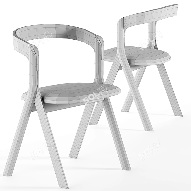 Sleek Modern DIVERGE Chair 3D model image 3