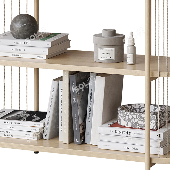 Contemporary Wooden Shelf Furniture 3D model image 3