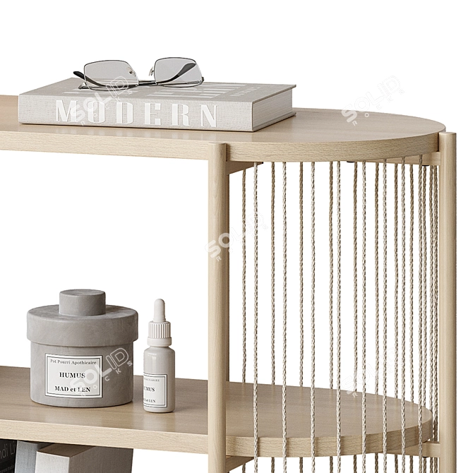 Contemporary Wooden Shelf Furniture 3D model image 4